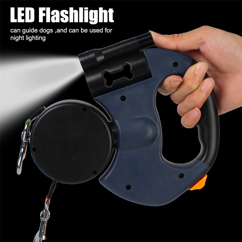 Dual-Control Retractable Dog Leash