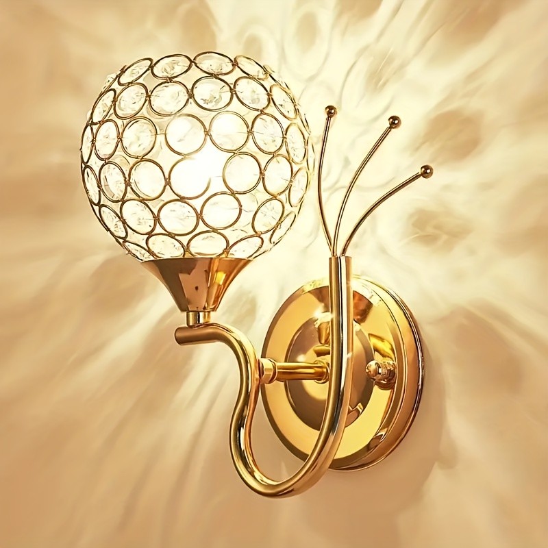 Crystal Glass Wall Sconce  Timeless Elegance with Radiant Warmth