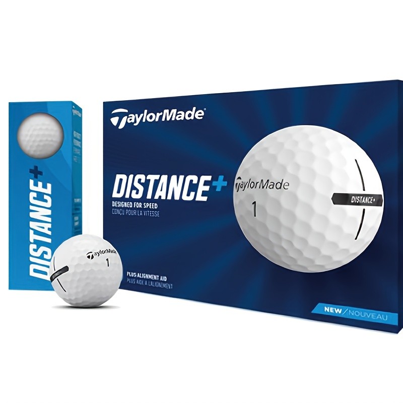 12-Pack of TAYLORMADE Distance+ Golf Balls Maximum Distance and Optimal Performance for Golfers