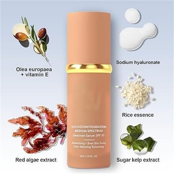 Foundation 4 in 1-LightSpectrum,Protecting from Sun with SPF50; for Gym, Sports, Dancing Concealer CosmeticLightweight Makeup