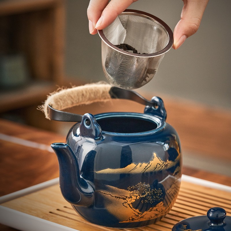 Ceramic Kettle Tea Cup Complete Set
