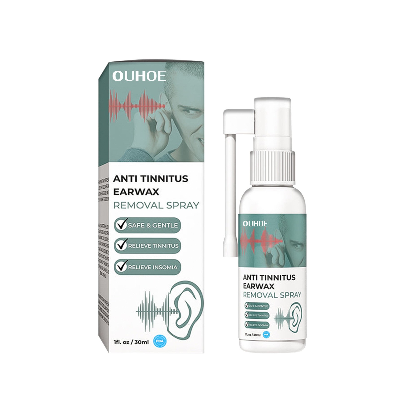 OUHOE Anti Tinnitus Earwax Removal Spray