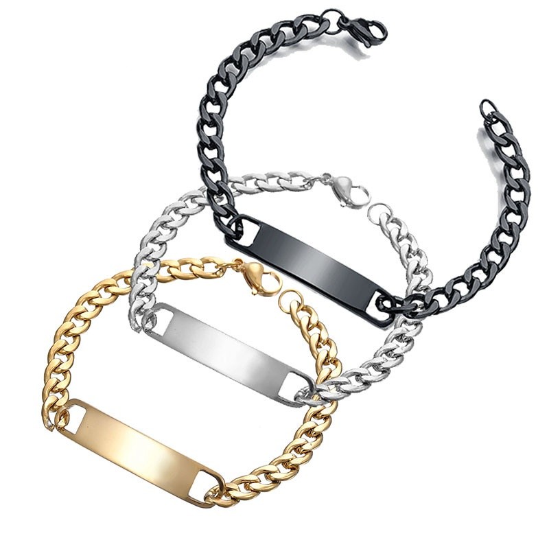 DIY Laser Engraved Human Eye Stainless Steel Couple Bracelet