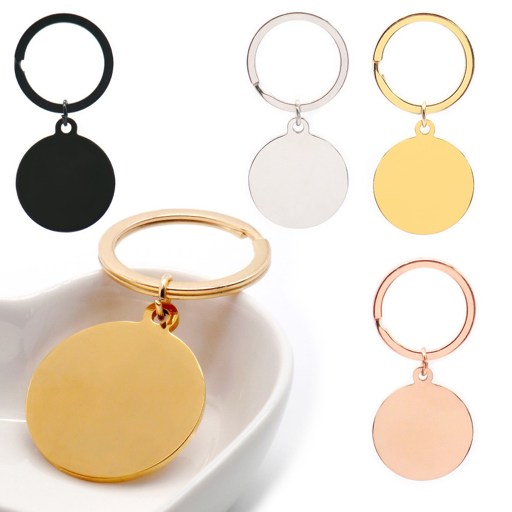Mirror-Polished Stainless Steel Round Disc Dog Tag Charm Pendant
