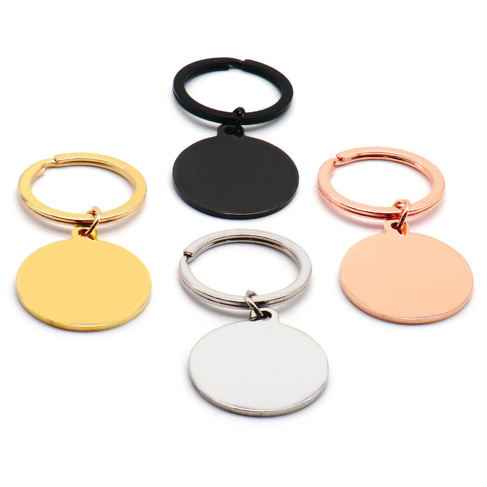 Mirror-Polished Stainless Steel Round Disc Dog Tag Charm Pendant