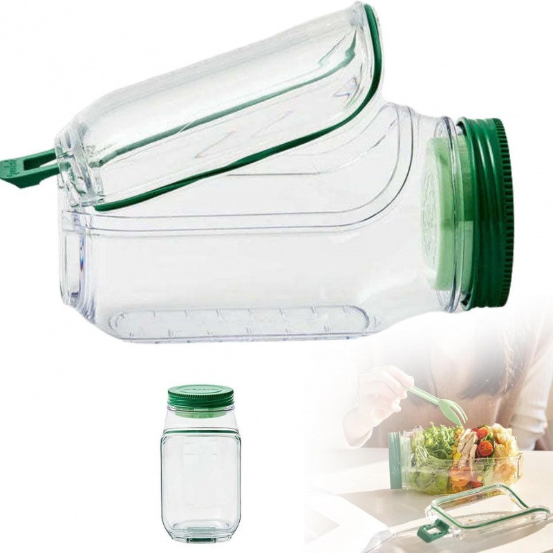 Portable Plastic Salad Pod All-In-One Container