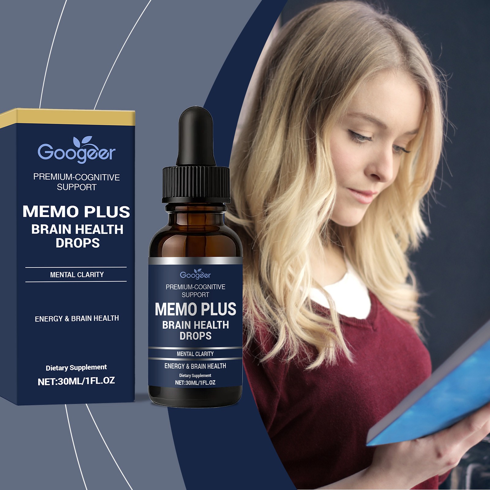 Memo Plus Brain Health Drops Premium Cognitive Support