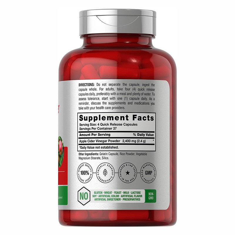 Apple Cider Vinegar 2400mg Natural Digestive Support & Detox