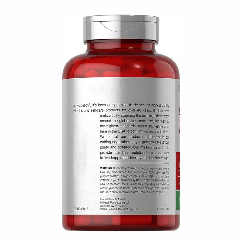Apple Cider Vinegar 2400mg Natural Digestive Support & Detox