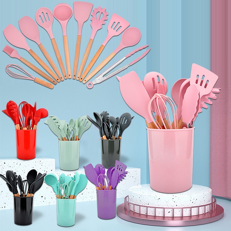 Wooden Handle Silicone Kitchenware