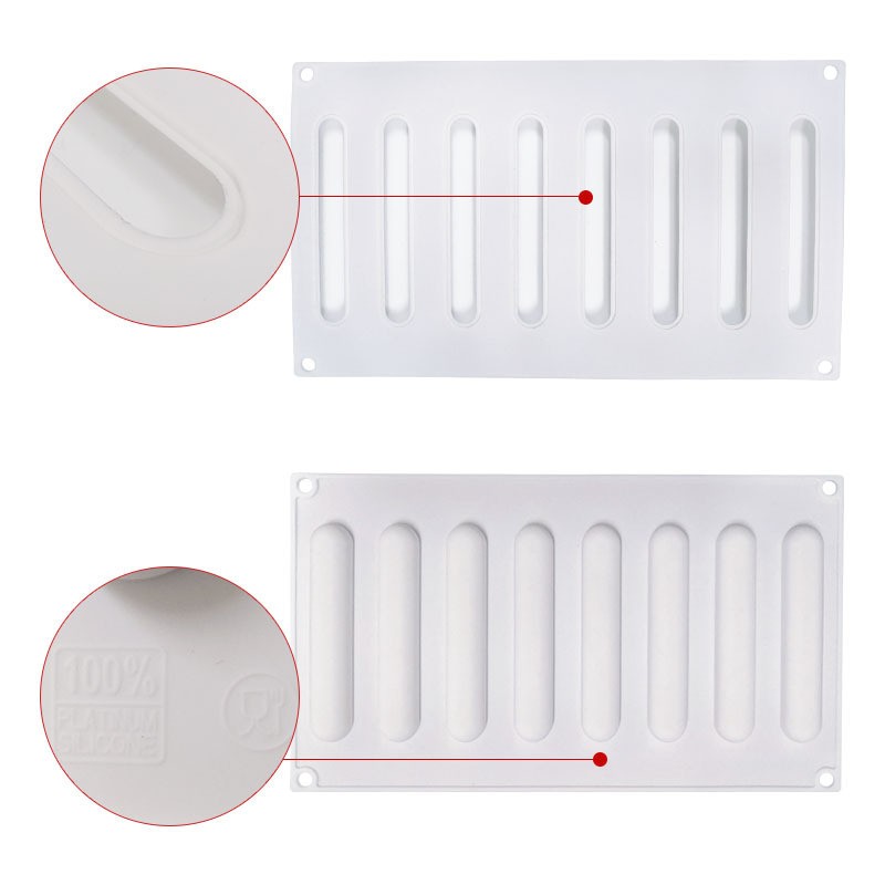 8 Long Oval Silicone Molds