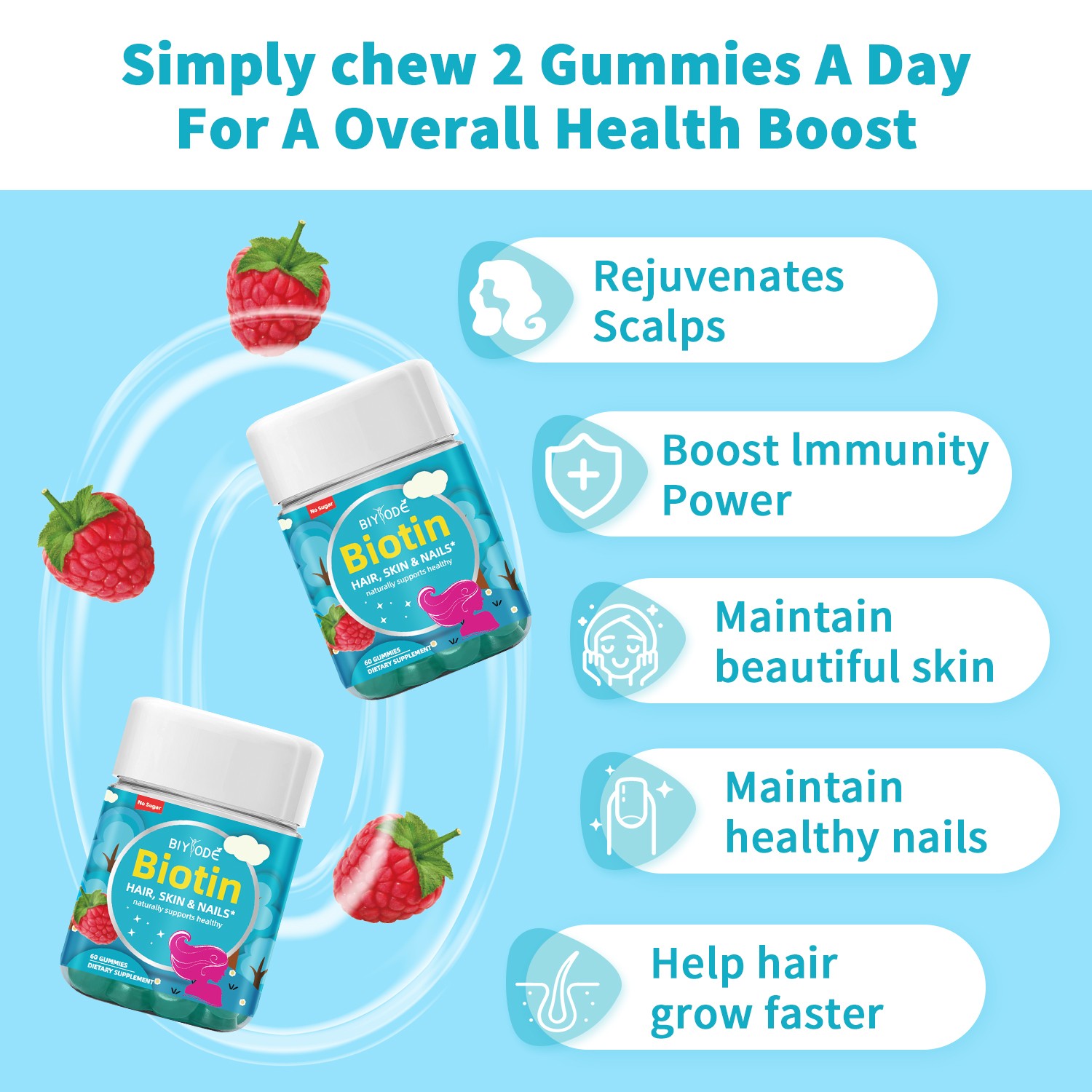 Biotin Hair, Skin & Nails Gummies