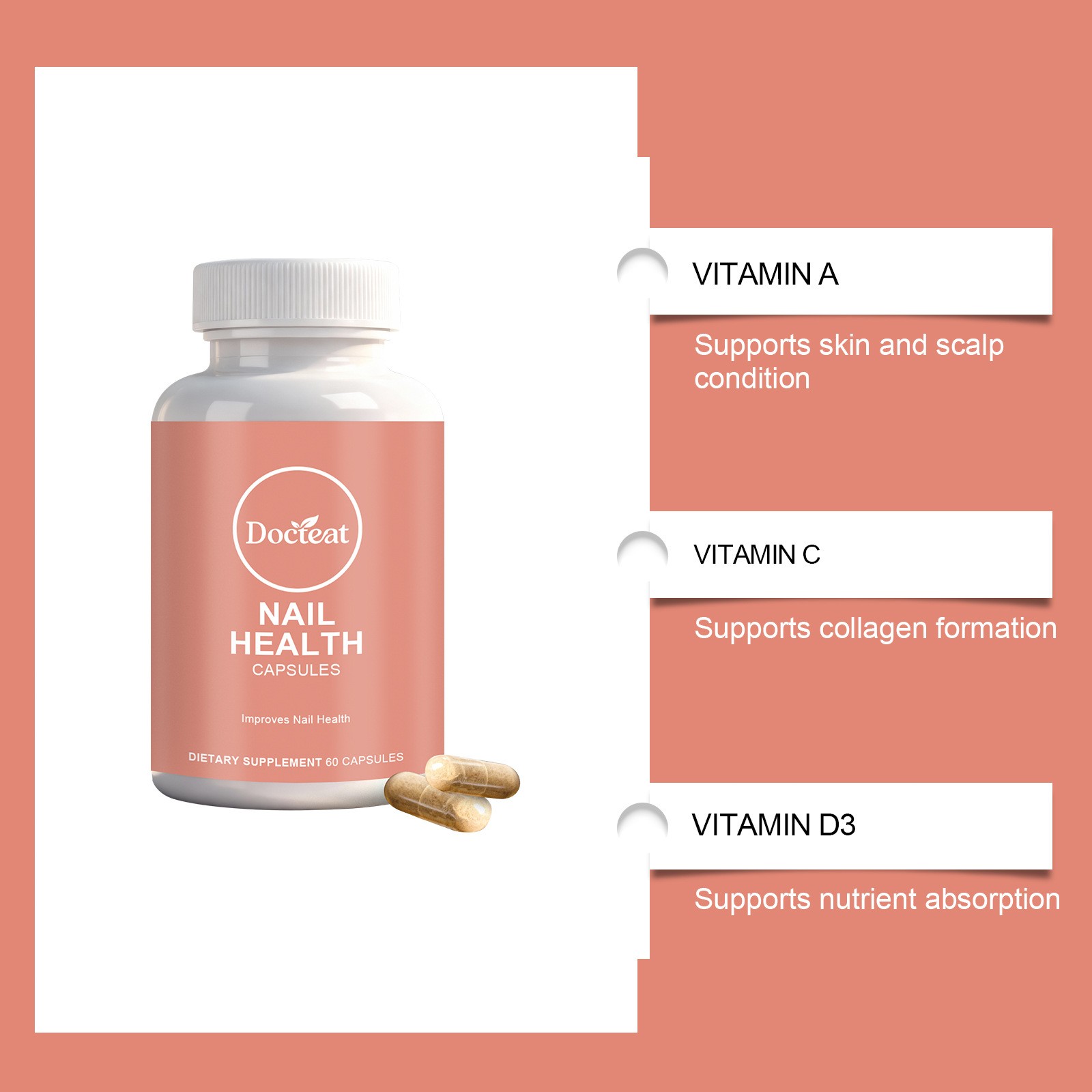 Nail Health Capsules Daily Nutritional Support for Stronger, Healthier-Looking Nails