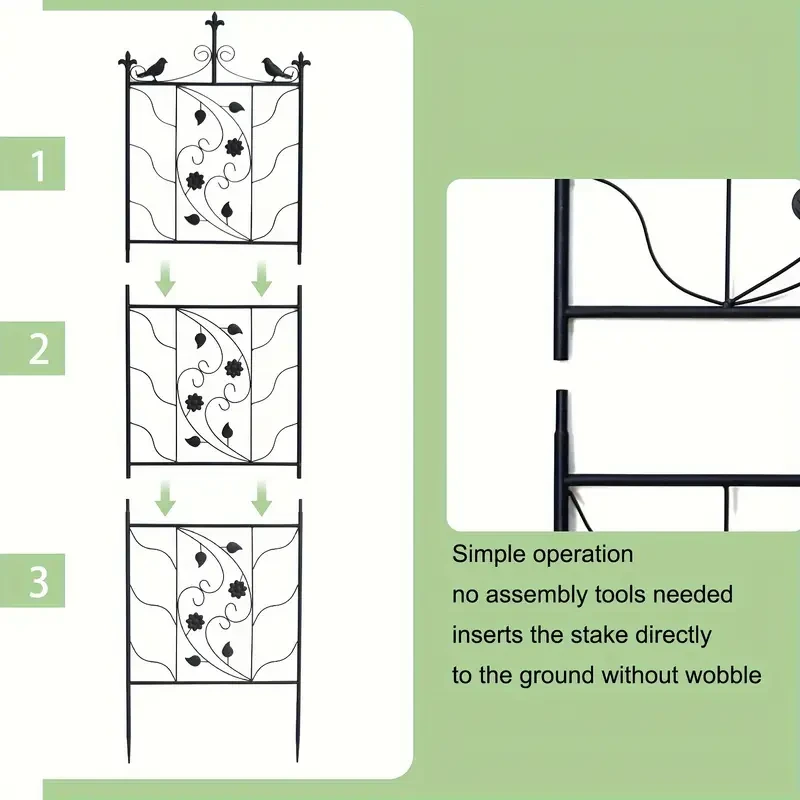 2 Panels 195cm Tall Metal Garden Trellis Fencing