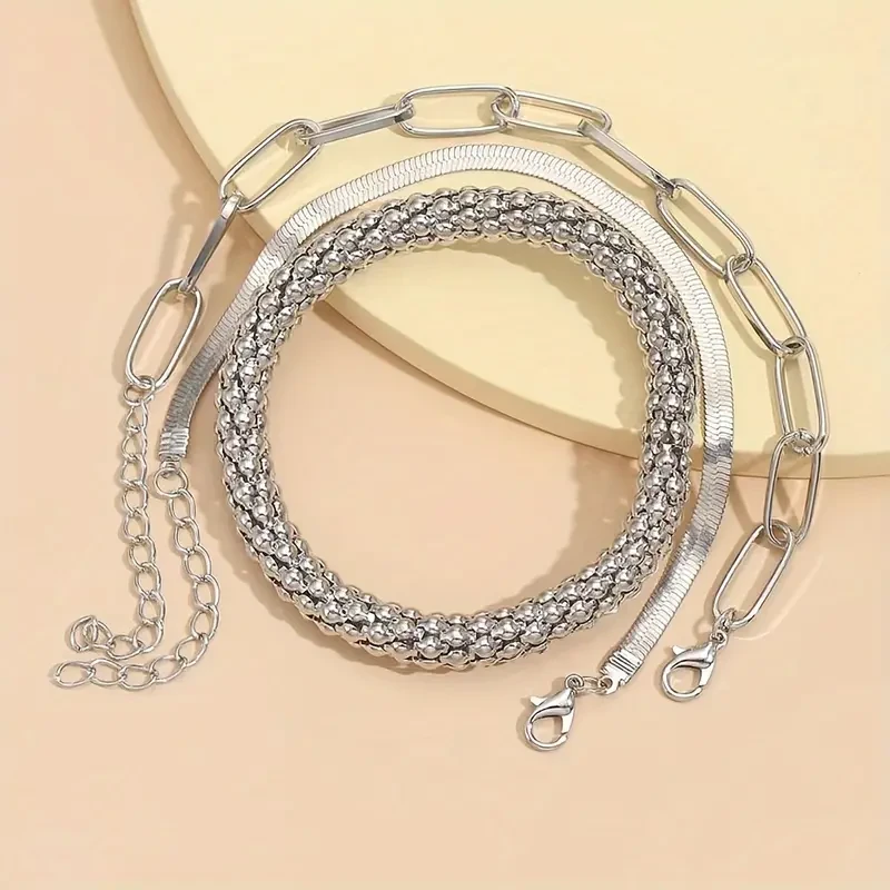 Vintage-Inspired Golden Snake Bone Chain Bracelet