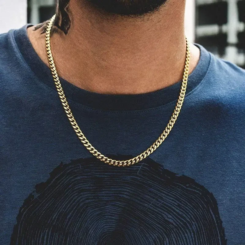 Men's Stainless Steel Cuban Link Chain Necklace -