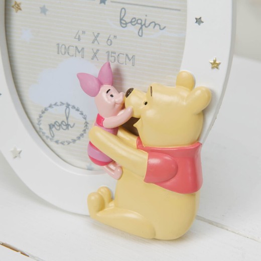 Winnie The Pooh & Piglet Round Resin Frame