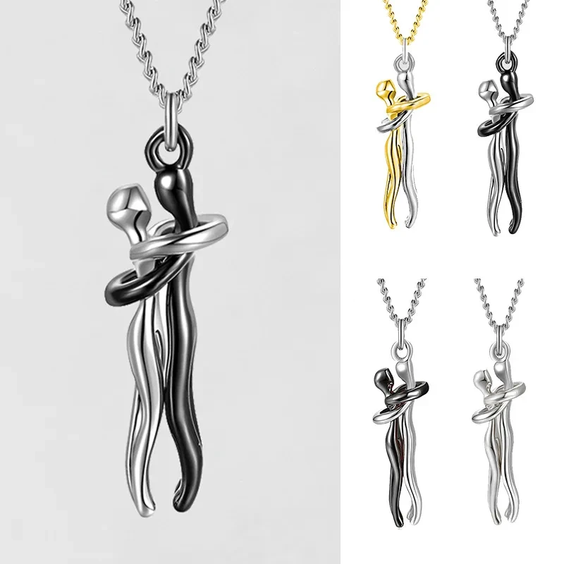 Love Hug Necklace Unisex Men Women Couple Jewelry Simple Temperament Clavicle Chain