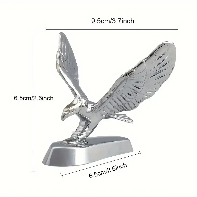 1pc 3D Metal Car Decal - Flying Eagle Hood Ornament Sticker