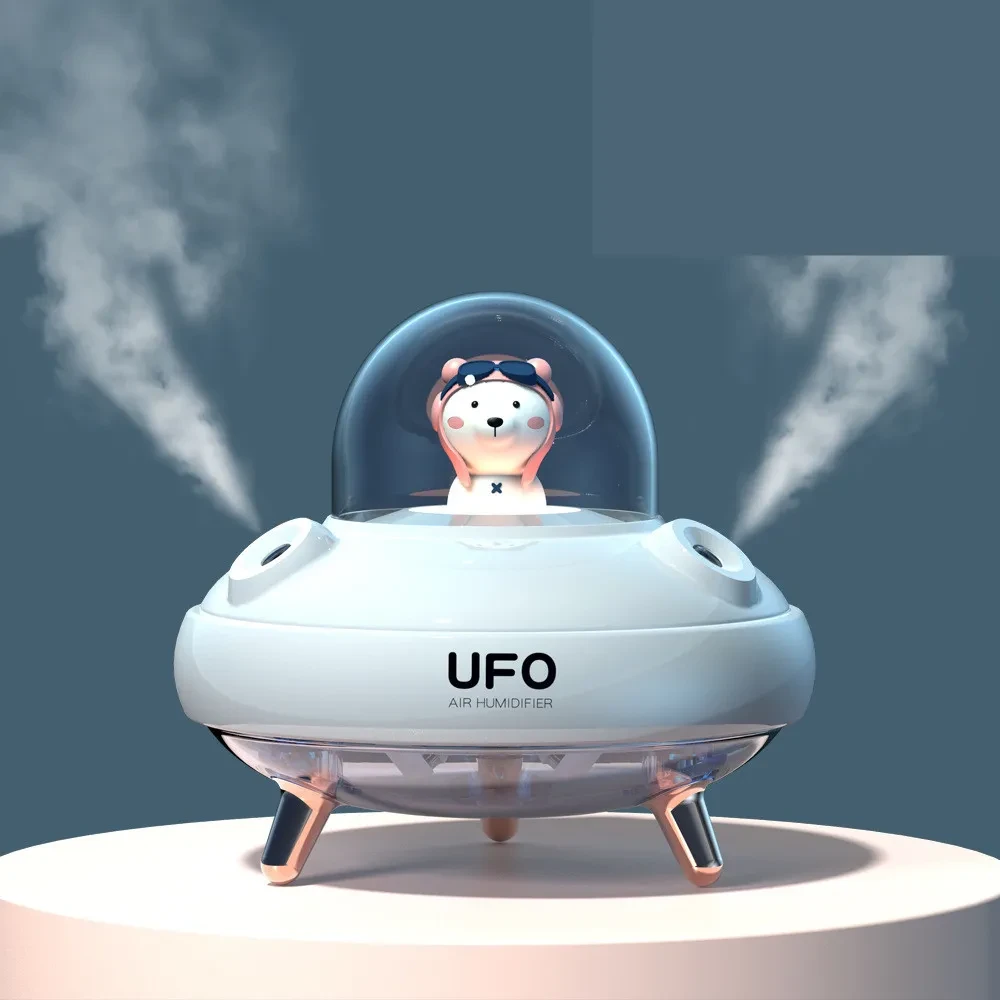 Dual Nozzle Wireless Ultrasonic USB Cartoon Bear Humidifier