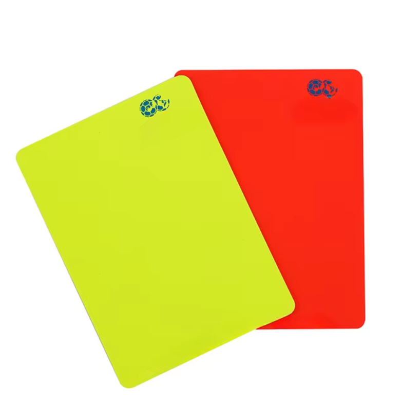PVC football referee warning red and yellow card