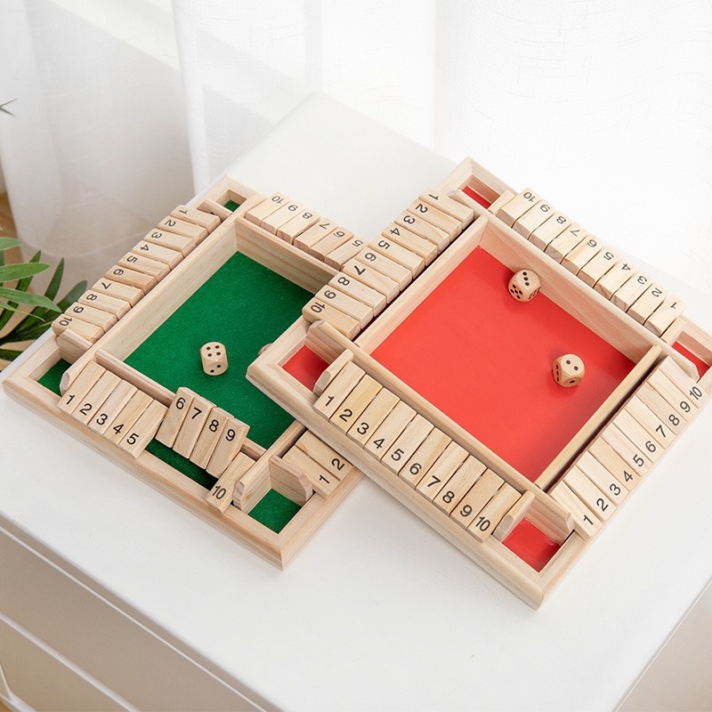 SHUT THE BOX-WOODEN DICE BOARD GAME