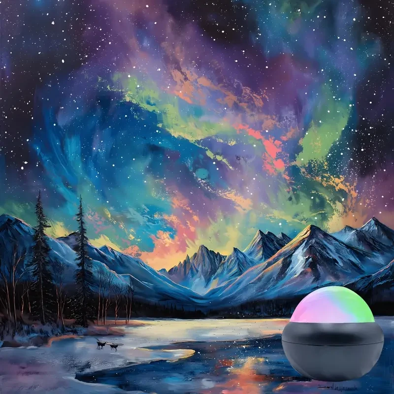 Dreamy Starry Sky Projector - 360 Panoramic View, Multi-Color LED Light with Remote