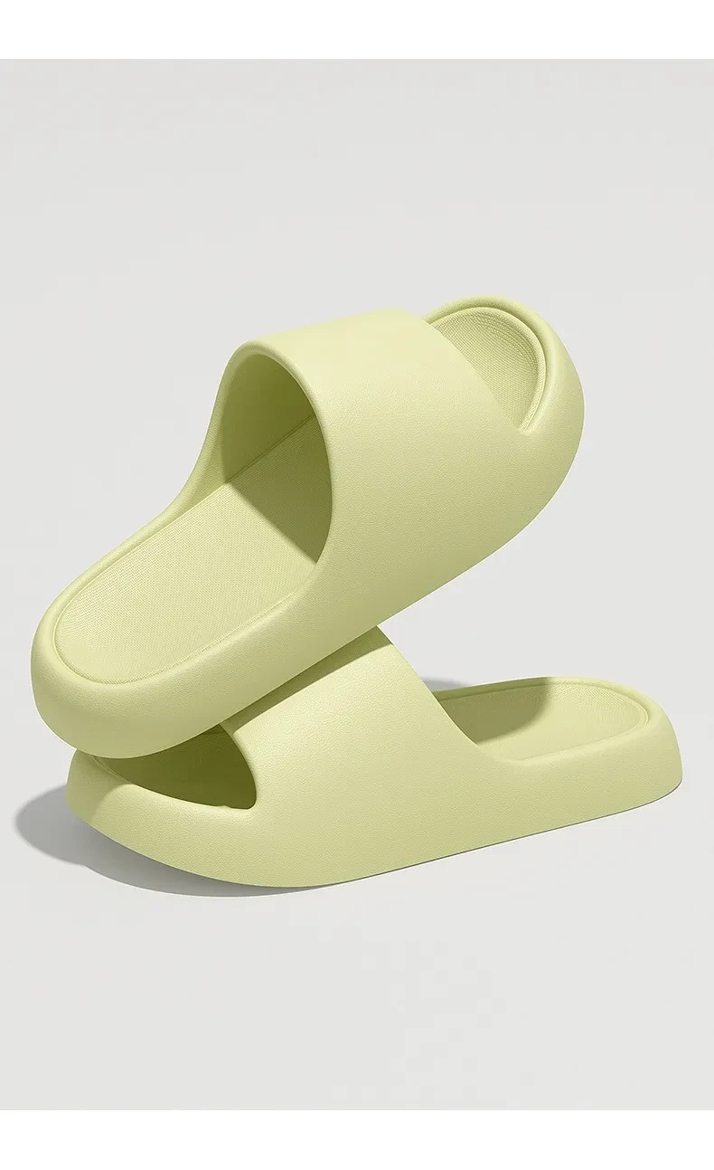 Solid Thick-soled Home Slippers Summer Non-slip Floor Bathroom Slipper For Women Men's House Shoes