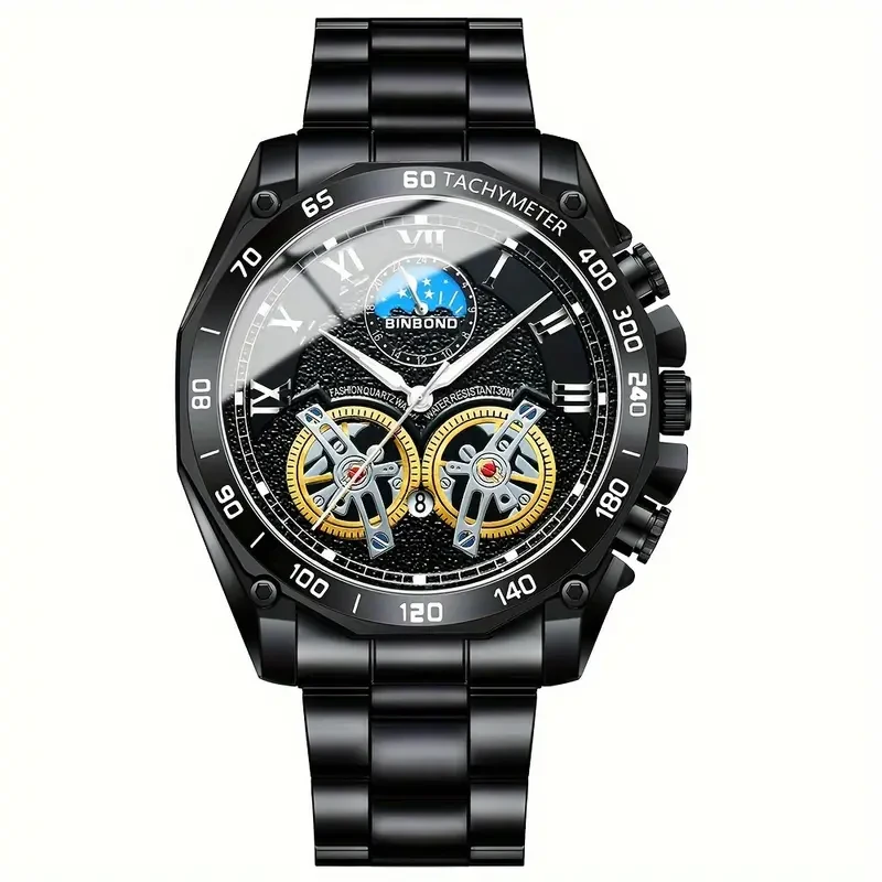Men's Luxury Double Tourbillon Hollow Quartz Watch