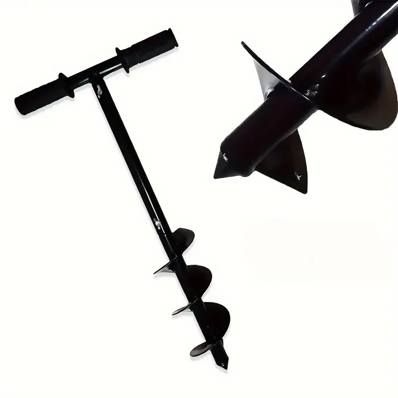 Garden Auger Drill Bit Set - 10x60cm Earth Auger with Non-Slip Handle for Planting Trees & Deep Cultivating