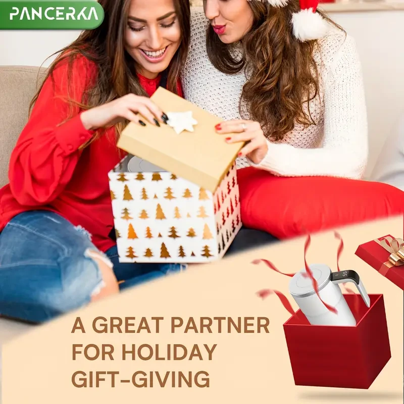 PANCERKA Auto Stirring Coffee Cup with Temperature Display
