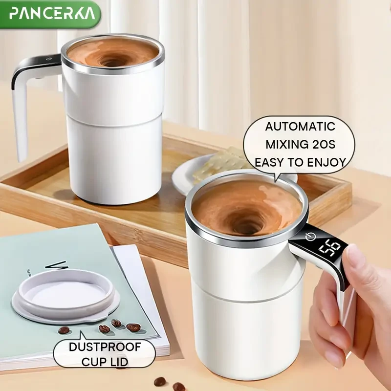 PANCERKA Auto Stirring Coffee Cup with Temperature Display