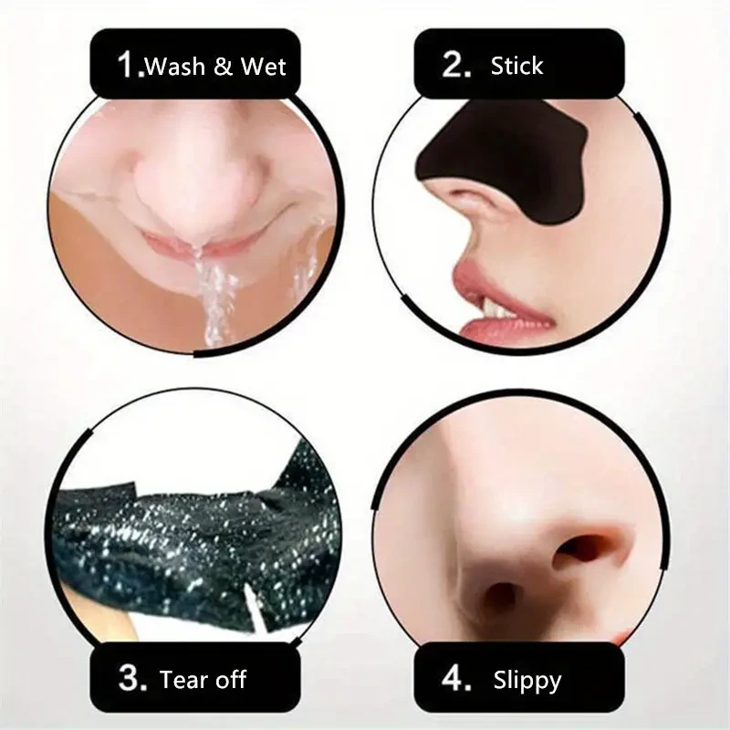 10pcs Activated Charcoal Nose Strips - Deep Cleansing & Blackhead Removal