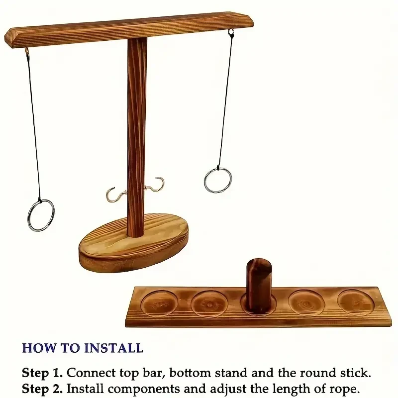 Creative Wooden Hook and Ring Game