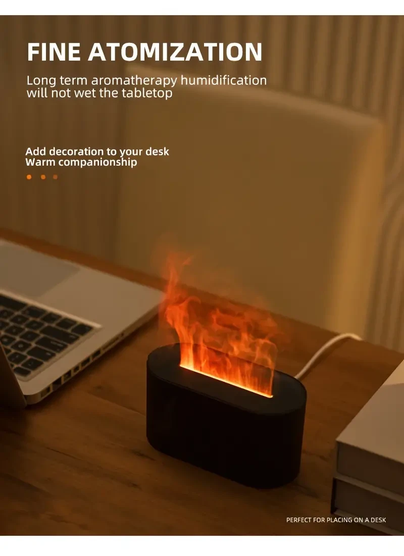 Colorful LED Flame Aromatherapy Diffuser & Humidifier