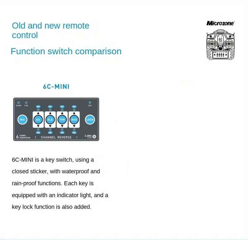 MC6C Mini 2.4G Remote Control Receiver with Antenna - Perfect for RC Aircraft, Boats & Vehicles