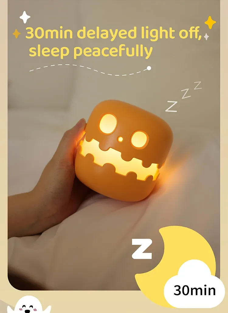 Pumpkin Lamp Bedside Halloween Funny Decoration Ambience Light For Bedrooms Living Room Decoration Kids Birthday Gift Halloween Decorations