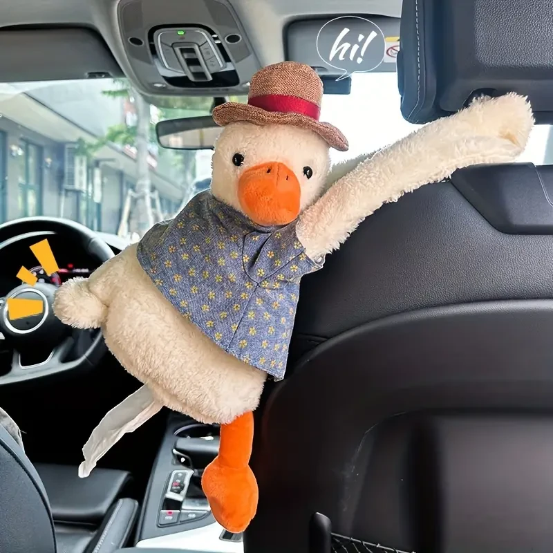 1pc Adorable Duck-Shaped Hanging Car Tissue Holder