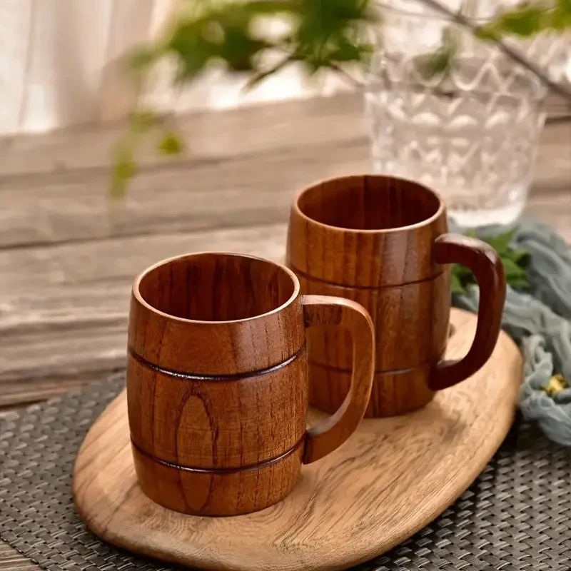 2-Piece Jujube Wood Coffee Mugs Set