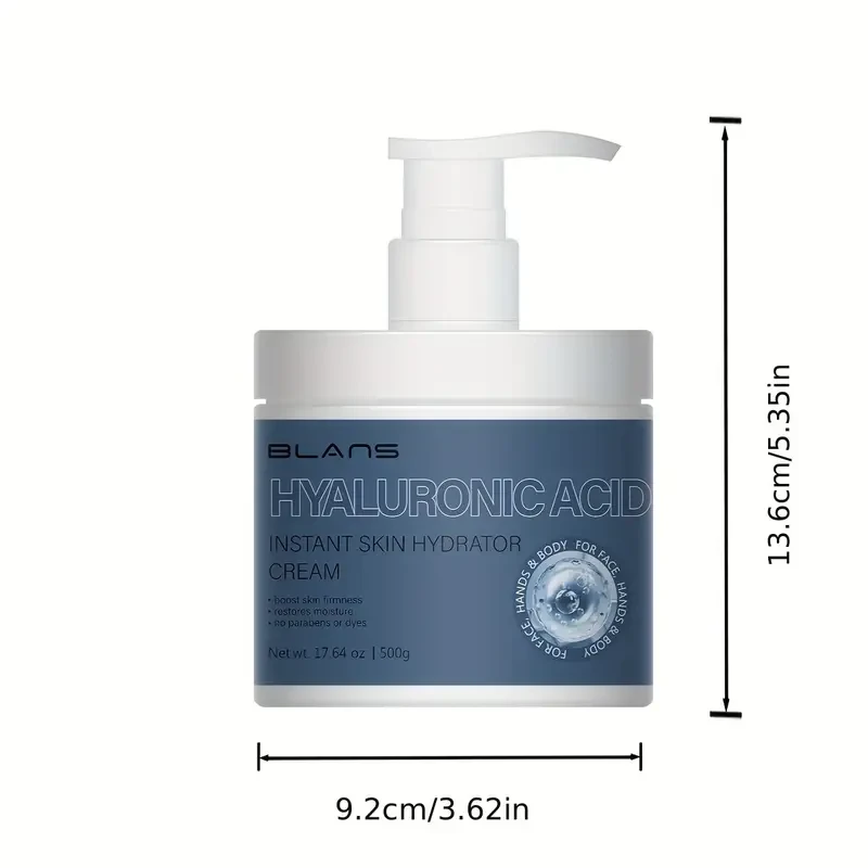500G Hyaluronic Acid Body Lotion & Face Moisturizer With Vitamin E | Hydrating Dry Skin Firming Lotion | Skin Care Products For Face For Body For Hands And Feet For Women And Men With Plant Squalane