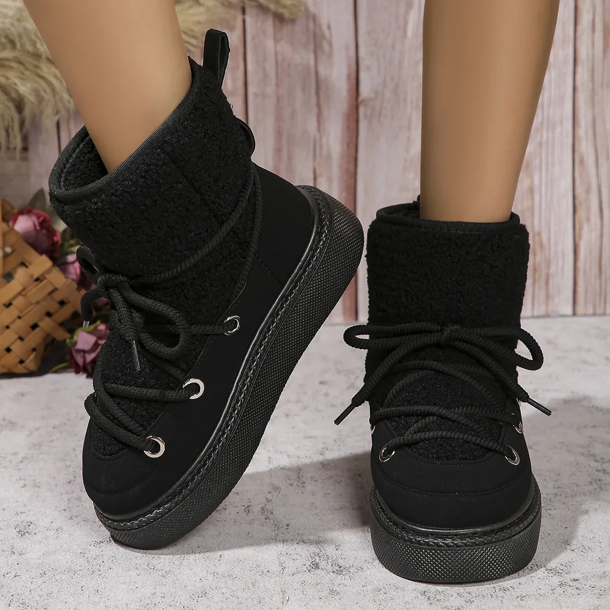 Fashion Lace-up Winter Snow Boots for Women