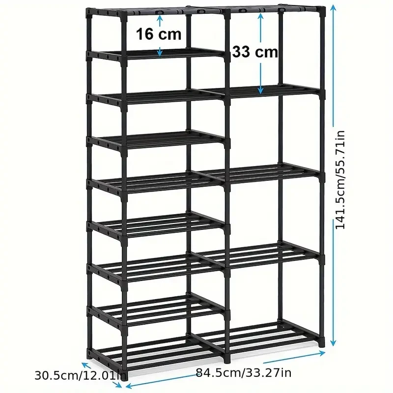 9+5 Tiers Tall Shoe Rack - Storage Shelf for Shoes