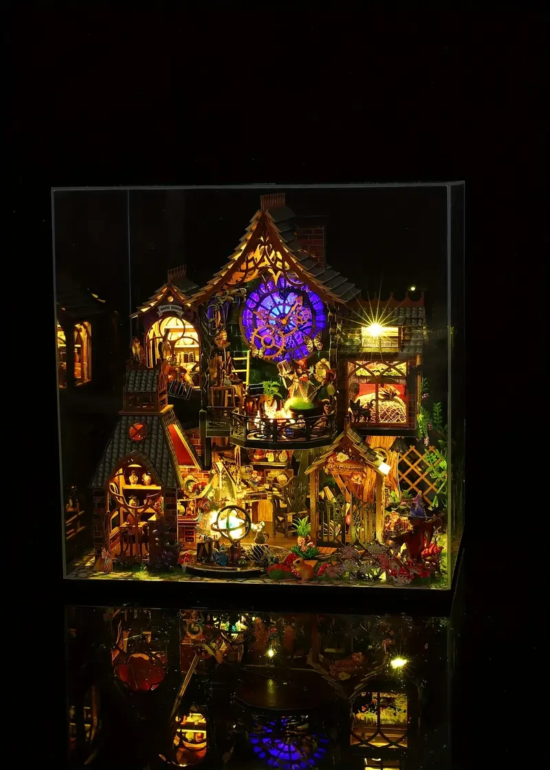 Magic Cottage Kit - Illuminated 3D Wooden Puzzle Mode