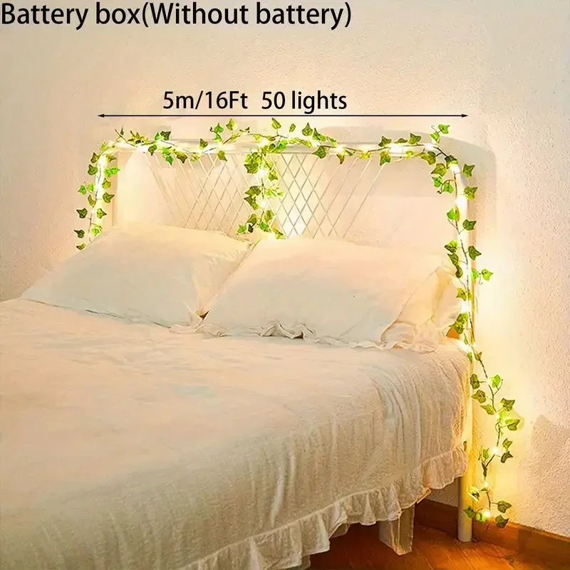 5M Artificial Leaf String LED Copper Lights