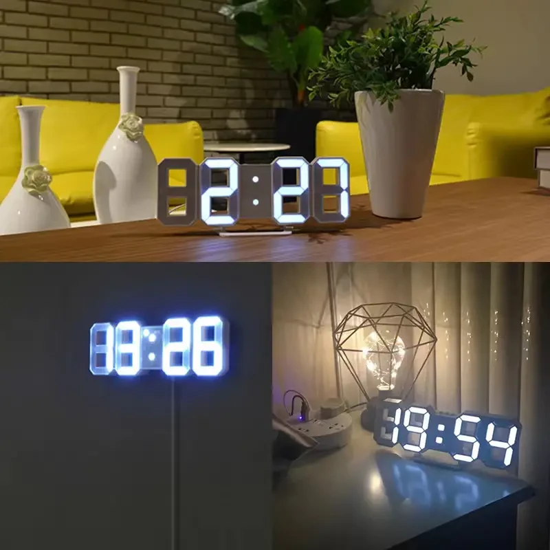 3D LED Digital Clock, Bedroom LED Clock