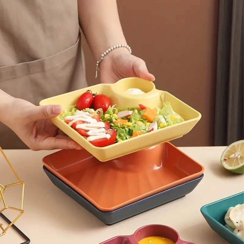 4pcs Sturdy Plastic Serving Platter Set