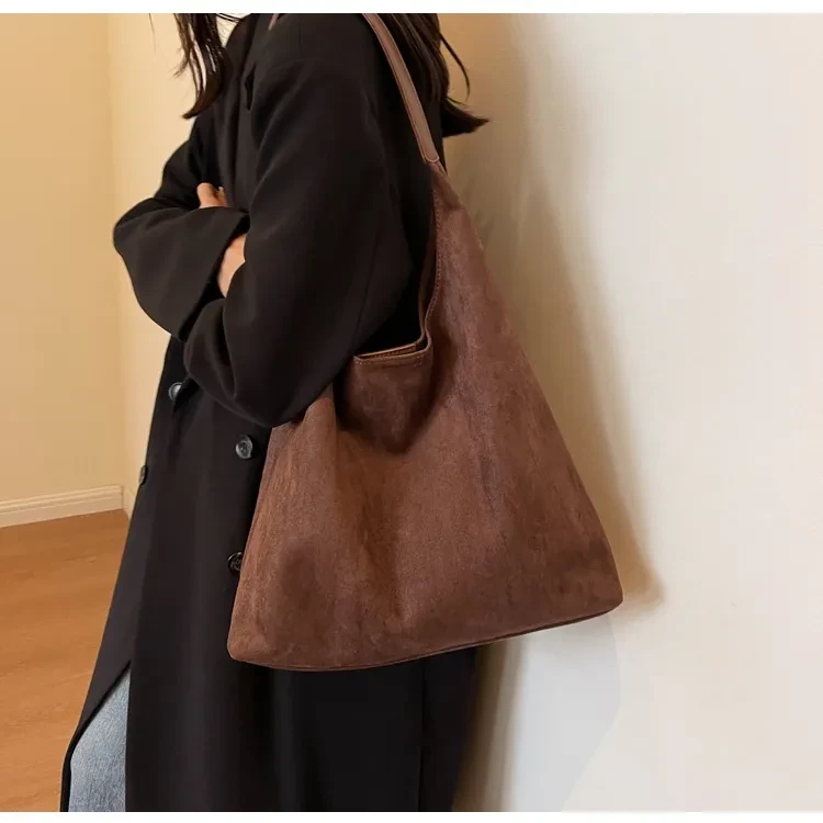 One-shoulder Underarm Bag Women's Large Capacity Shoulder Bag Solid Color Simple Casual Commuter Bag