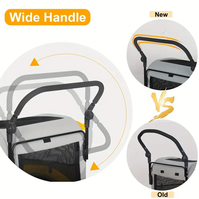 4 Wheels Pet Travel Stroller - Foldable Dog & Cat Pushchair
