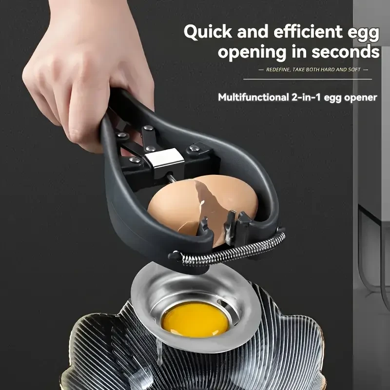 2-in-1 Multi-Functional Stainless Steel Egg Opener and Separator