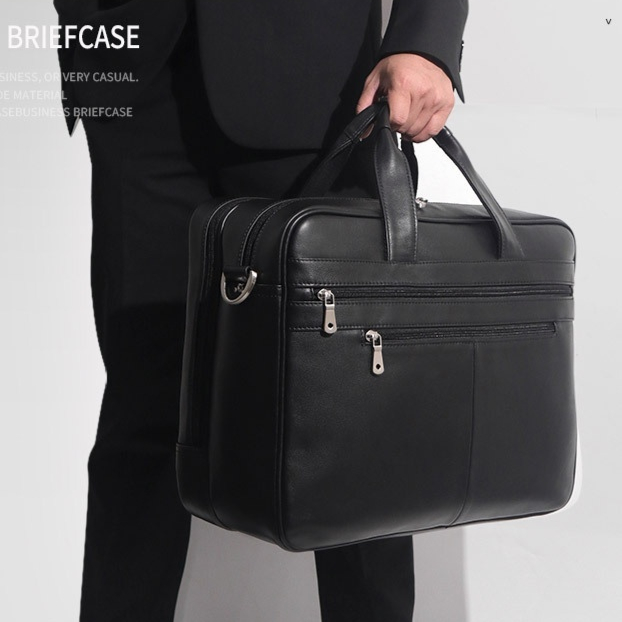 Leather Handbag Briefcase Napa Leather Comfortable Texture Men's Real-Leather Bag